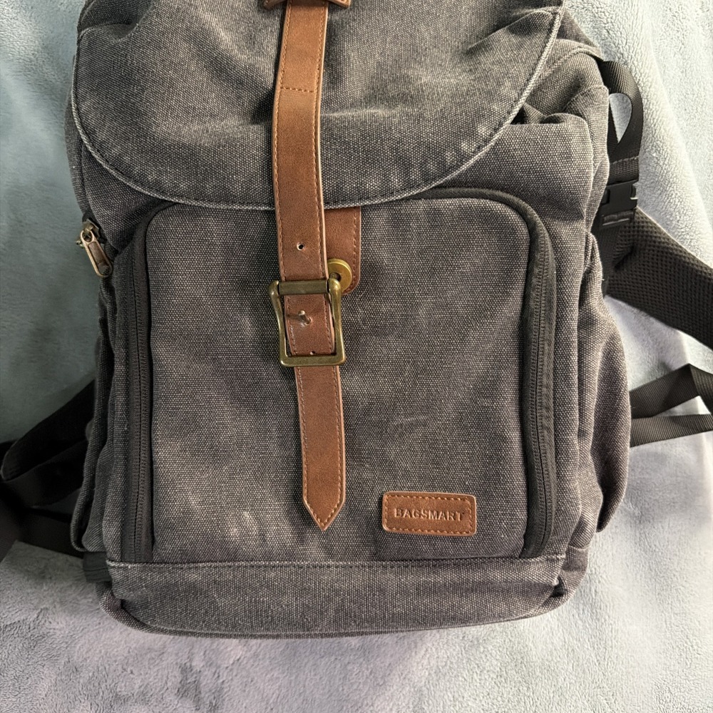 BAGSMART Waterproof Camera Backpack DSLR SLR Laptop Tripod Bag - Gray